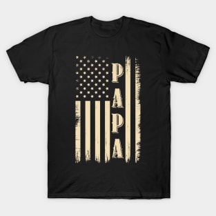 American Flag Us Papa Fathers Day T-Shirt